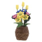 BESPORTBLE Dollhouse Çiçek Saksılı Bitkiler Minyatür Çiçek Pot Yapay Bitki Tiny Lily Bonsai Flowerpot Model 1:12 Mini Bahçe Dekoru Için Sahte Bitki Modeli