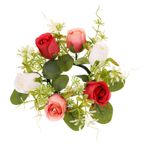 BESPORTBLE Mum Dekorasyonu Çelenk Gül Çiçek Mumlar Çelenk Sütun Mum Çelenkleri Mum Çelenk Tutucu Çay ışık Mum Çelenk Okaliptüs Mum Halkası Çelenkleri Şamdanlar Ipek Çiçek Mini Çay Mumu