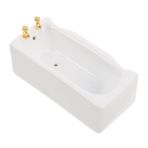 BESPORTBLE Seramik Beyaz Banyo Küveti: Minyatür Bebek Evi Mobilyası Mini Küvet Heykelciği Banyo Aksesuarları Oyuncak Oyun Seti Dekoru