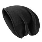 BESPORTBLE Slouchy Beanie Tokat Şapka Yumuşak Uyku Kepi Gece Saç Kepi Kış Esnek Kafatası Şapka Kadın Erkek Siyah, siyah, One Size