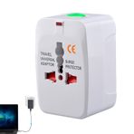 Besreey Adaptör Priz Çevirici - Dünya Seyahatleri İçin Evrensel Priz Dönüştürücü | Aşırı Gerilim Korumalı Telefon Laptop Şarj Ekipmanları Kadın Erkek Yetişkin Öğrenci Aile Arkadaşlar İçin