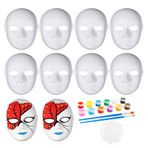 Besreey Boyanabilir Kağıt Maske,Beyaz DIY Maske | 10 Adet/takım Boş Beyaz Boyanabilir Kağıt Mache Maskesi | Kartonpiyer Sanatsal Projeler, Tiyatro, Cadılar Bayramı, Maskeli Balo Partileri için Boş