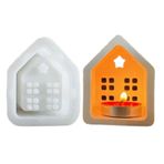 Besreey Craft House Silikon Kalıp, Silikon Ev Kalıpları - Ev Şekli Mum Kalıp Silikon Kalıplar,Hızlı Bırakılan Alçı Reçine Kalıpları Kek için Yeniden Kullanılabilir Yapışmaz Sabun Kalıpları
