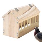 Besreey Güvercin Yemliği - Kuş Yemleme Kabı - Ahşap Kümes Hayvanları Yemliği Ev Şeklinde Tasarruflu Tavuk Kümesi Ördek Bahçe İçin