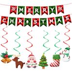 Besreey İçeride Noel Afişleri, Kapalı Mutlu Noeller Afiş | Tavan için Noel Kiraz Kuşu Afişleri - Merry Christmas Girdap Süslemeleri Seti, Kapalı Açık Ev Dekorasyonu için Tatil Swirls Tavan Süslemeleri
