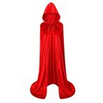 Besreey Vampir Kostümü Yetişkin, Kapşonlu Robe Pelerin | Tam Boy Vampir Kadife Cosplay Pelerin | Cadılar Bayramı Cosplay Kostümleri, Şövalye Fantezi Serin Kostüm Unisex Kadınlar ve Erkekler için