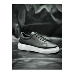BESS SHOES Hakiki Deri Siyah Erkek Spor Ayakkabı – Ortopedik, Hafif, Rahat, Kaymaz Taban, Şık, Günlük Sneaker