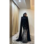 Bess Store Taş İşlemeli Pelerinli Tesettür Abiye