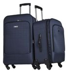 Best 1061 Lacivert Kumaş Büyük ve Orta Boy 2'li Valiz Set
