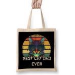 Best Cat Dad Ever Kedi 02 Bez Çanta Uzun Saplı - Açık Bej - 40 X 40