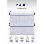 BEST CONCEPT 2 Adet Çok Amaçlı Baza Altı Giysi Organizer Katlanır Kutu Hurç 50x40x19 cm