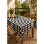 BEST CONCEPT Siyah Ekose Sofra Örtüsü Bezi Piknik Örtüsü Çok Amaçlı Örtü 140x140 cm