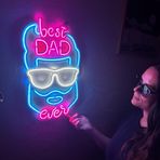 Best Dad Ever Neon Duvar Sanatı, Şimdiye Kadarki En İyi Baba Neon Tabela - Baba Led Tabelası, Babalar Günü Neon Tabelası, Babalar Günü Hediyeleri, LED özel Tabela, Neon Duvar Tabelası, LED neon