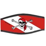 Best derinlik Kol saati kayışı maske neopren, çift cırt cırt, Jolly Roger