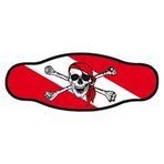 Best Divers Saat Kayışı Neopren Maske, Çift Folyo, Jolly Roger