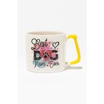Best Dog Mom Ever No:3 Baskılı Anneler Günü Hediyelik Sarı Kulplu Modern Seramik Kupa, QBLK5022-SR