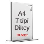 Best Ekran 21x30 cm A4 T-Tipi Dikey Şeffaf Pleksi (10 Adet) Föylük Menü Broşürlük Etiketlik kafe restorant fuar fiyatlık