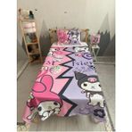 Best Friends Kuromi My Melody Bebek ve Çocuk Baza Pike Takımı ve Yastık Kılıfı ( Tek Kişilik ) - Renkli