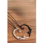 Best Friends Yin Yang Kedili Kolye Kalp Sevgili Çift İkili Arkadaş Kolyesi Punk Stil Wrap