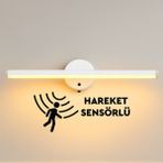 Best Hediye Beyaz Sensörlü Yapışkanlı Kablosuz Pilli Gün Işığı LED Aplik