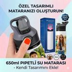 Best Hediye Pipetli Su Matarası - 650MLT - Siyah