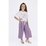 best kids Kız Çocuk Lila Düğmeli Pantolon