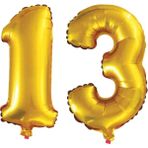 Best Parti 13 Yaş Sayı Folyo Balon Gold 40 Inç 100 cm