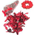 Best Parti 50 Kırmızı Kalpli Mum + 2 Paket 100 Gr. Kuru Gül Yaprağı