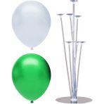 Best Parti 7 Çubuklu Balon Standı + 100 Adet Balon ( Koyu Yeşil - Beyaz )