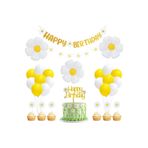 BEST PARTİ DOĞUM GÜNÜ PARTİ SÜSLERİ Happy Bırthday Eva Banner ve Papatya Folyo Balon Seti
