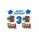 BEST PARTİ DOĞUM GÜNÜ PARTİ SÜSLERİ Mavi Happy Bırthday Yıldız Rakam Tren Folyo Balon Seti Yaş 3