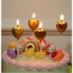 Best Parti Gold Kalp Şekilli Mum 4'lü