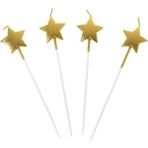 Best Parti Gold Yıldız Şekilli Mum 4'lü