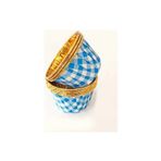 BEST PARTİ Metalik Pötükare Mavi Gold Renk Muffin Cupcake Kek Kalıbı 25'li