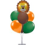 Best Parti Safari Hayvan Temalı Balon (Aslan) ve 7 Li Balon Standı