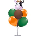 Best Parti Safari Hayvan Temalı Balon (Inek) ve 7 Li Balon Standı
