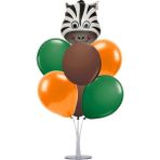 Best Parti Safari Hayvan Temalı Balon (Zebra) ve 7 Li Balon Standı