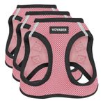 Best Pet Supplies Voyager Step-In Air Köpek Koşum Takımı - Küçük ve Orta Ölçekli Köpekler için Yelek Koşumunda Tüm Hava Mesh Basamağı - Pembe Tabanlı, M (3 paketi)