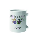 Best Sister Ever Baskılı Abla Kız Kardeş Arkadaş Hediyelik Beyaz Kupa Bardak, QBM1284-2