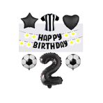 Best Siyah Beyaz Taraftar Folyo Balon ve Eva Banner Seti Yaş 2