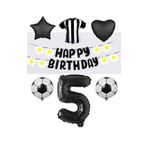 Best Siyah Beyaz Taraftar Folyo Balon ve Eva Banner Seti Yaş 5