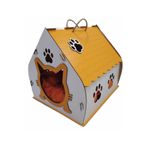BEST TASARIM ATÖLYESİ Ahşap Yetişkin Kedi Evi (Turuncu)