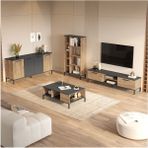 Best Tv Ünitesi 4'lü Set Orta Sehpa Konsol Kitaplık Çam Bes6-Aa - Atlantik Çam - Antrasit