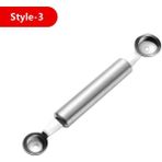 Best Wish Style-1 2 In 1 Çift Kafa Paslanmaz Çelik Oyma Bıçak Meyve Karpuz Dondurma Baller Kepçe Yığınları Kaşık Ev Mutfak Aksesuarları