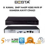 Besta 5 Mp 1440P 9 Kanal H265 Nvr Ip Kamera Kayıt Cihazı Kd-5108