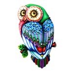 BestAlice Bahçe Duvar Sanatı Dekor Metal Baykuşlar Duvar Dekoru Dış Mekan Asılı Çok Renkli El Yapımı Dış Mekan Dekoru, Baykuş Heykeli Ev dekorasyonu Dış Mekan Tabelası Metal(Mavi)