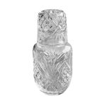 BestAlice Başucu Su Sürahisi ve Cam Seti, 18 oz/540 ml Vintage Komodin Cam Sürahi, Bardak Camlı, Rölyef Meyve Suyu İçecek Soğuk Su Isıtıcısı Seti, Buzul