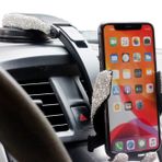 Bestbling Bling Yapay Elmas Araç Telefonu Tutacağı, Gravity Araç Telefonu Tutacağı, Ön Cam ve Gösterge Paneli Havalandırma Montaj Seçenekleri, Tek Elle Kullanım (Gümüş)