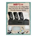 Bestcam 3 Kameralı Eco Set 5 Mega Piksel Sony Lensli Full Hd Gece Görüşlü Güvenlik Kamerası Sistemi