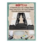 Bestcam 4 Kameralı Eco Set 5 Mega Piksel Sony Lensli Full Hd Gece Görüşlü Güvenlik Kamerası Sistemi